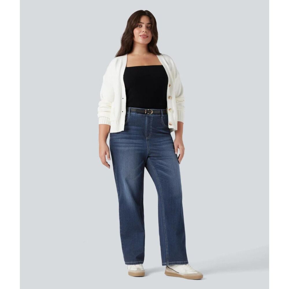 Halara Flex™ High Waisted Tummy Control Straight Leg Jeans, NWT! 3XL